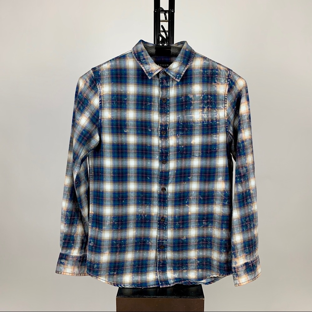 PACSUN PLAID FLANNEL BLEACH WASH SIZE SMALL